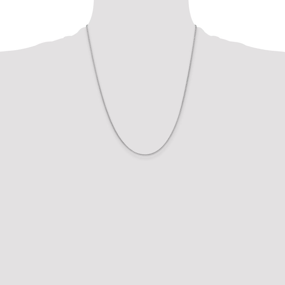 1.55mm Rolo Pendant Chain - White Gold
