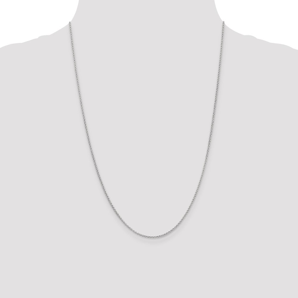 1.55mm Rolo Pendant Chain - White Gold