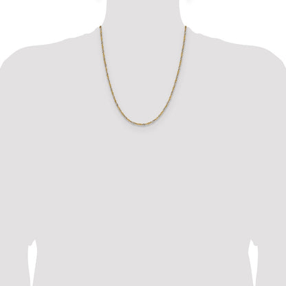 1.9mm Singapore Chain - Yellow Gold with Rhodium