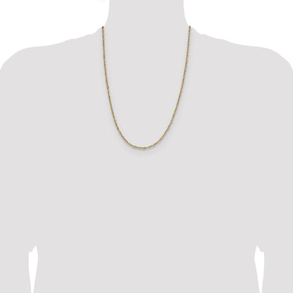 1.9mm Singapore Chain - Yellow Gold with Rhodium