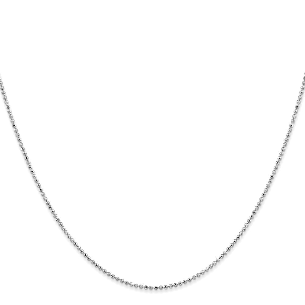 1.2mm D/C Beaded Pendant Chain - White Gold