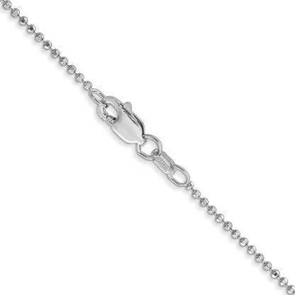 1.2mm D/C Beaded Pendant Chain - White Gold