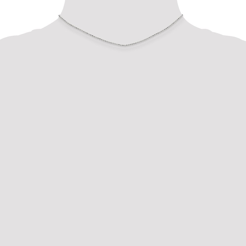 1.2mm D/C Beaded Pendant Chain - White Gold