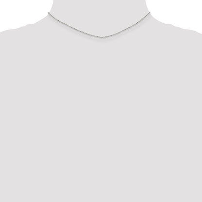 1.2mm D/C Beaded Pendant Chain - White Gold