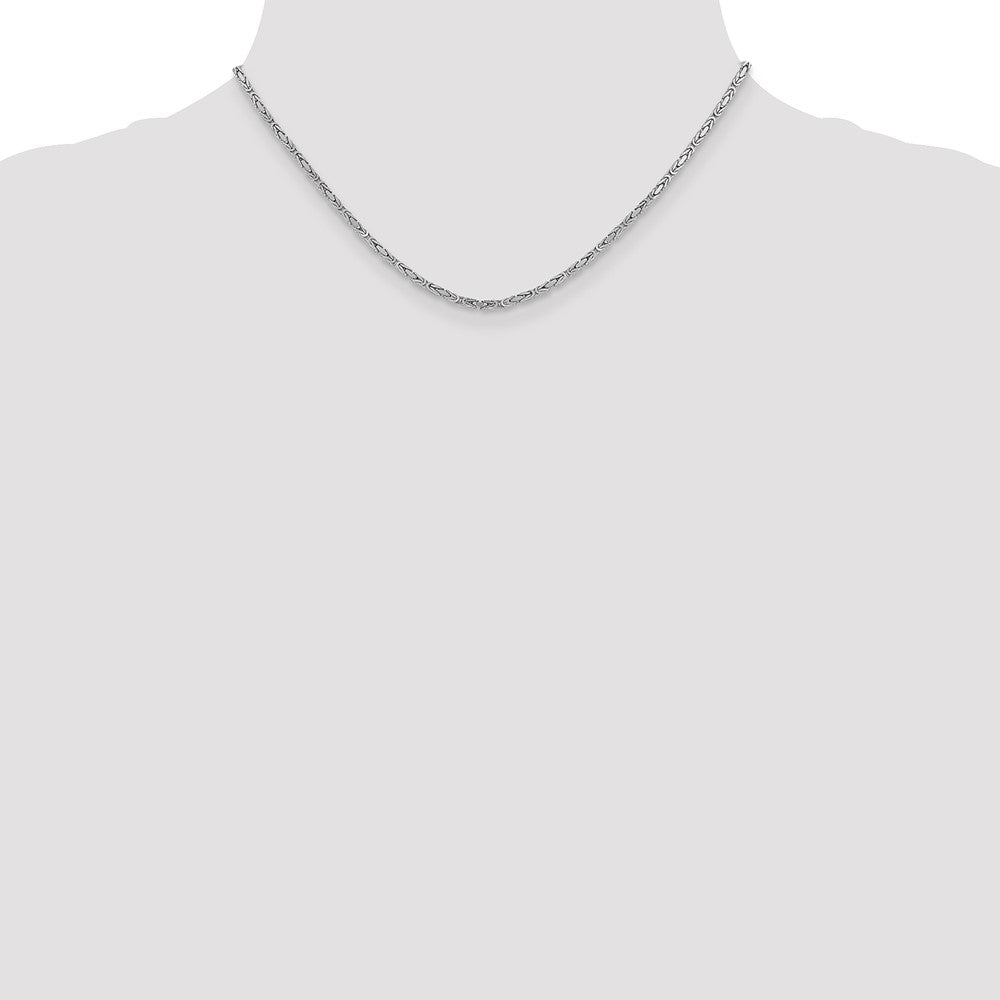 2mm Byzantine Chain - White Gold