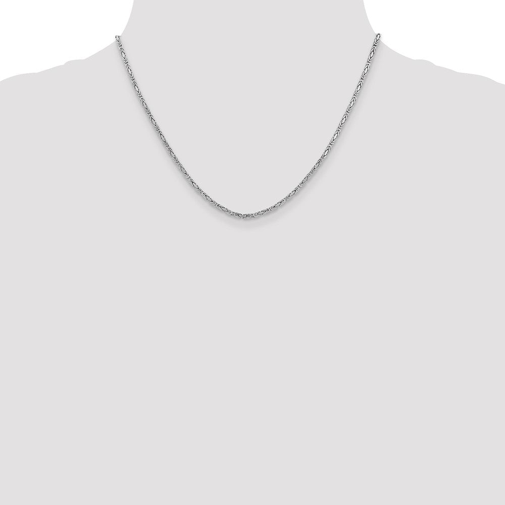2mm Byzantine Chain - White Gold
