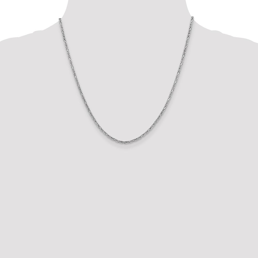 2mm Byzantine Chain - White Gold