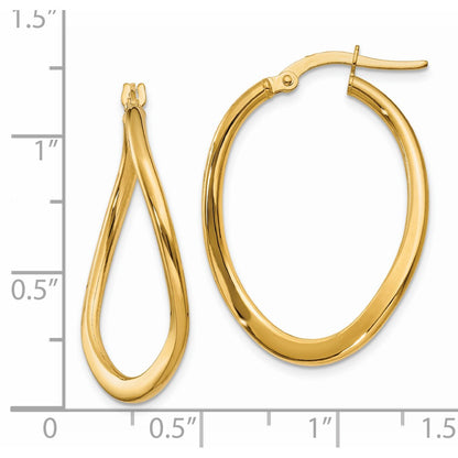 2mm Polished Tapered Twist Hoop Earrings