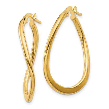 2mm Polished Tapered Twist Hoop Earrings
