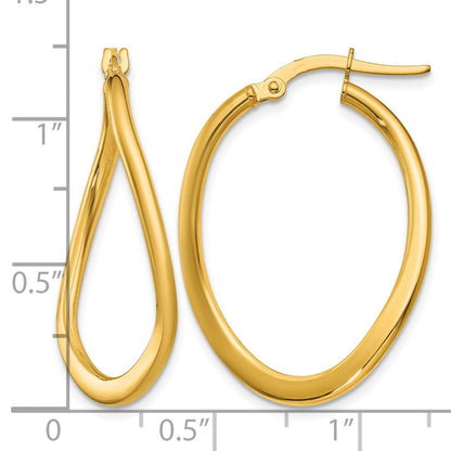 2mm Polished Tapered Twist Hoop Earrings