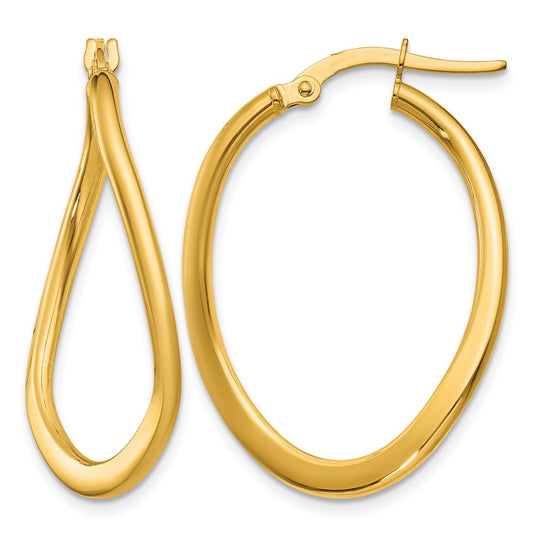 2mm Polished Tapered Twist Hoop Earrings