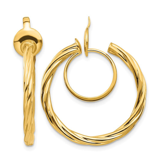 Twisted Non-pierced Hoop Earrings