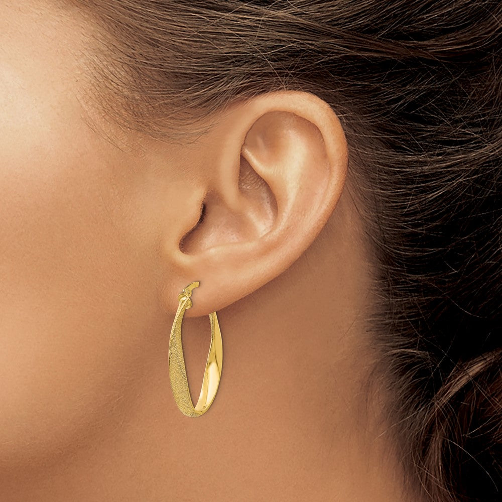 Oval Twist Hoop Earrings
