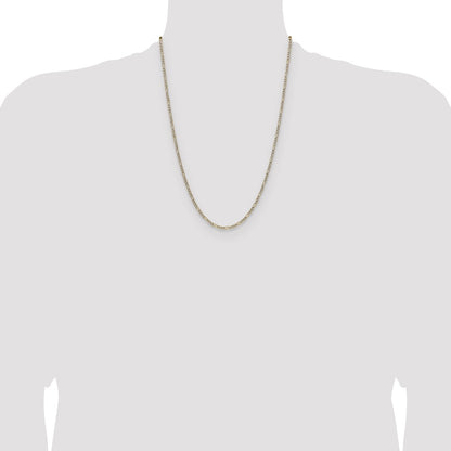 2.3mm Semi-solid with Rhodium Pavé Figaro Chain