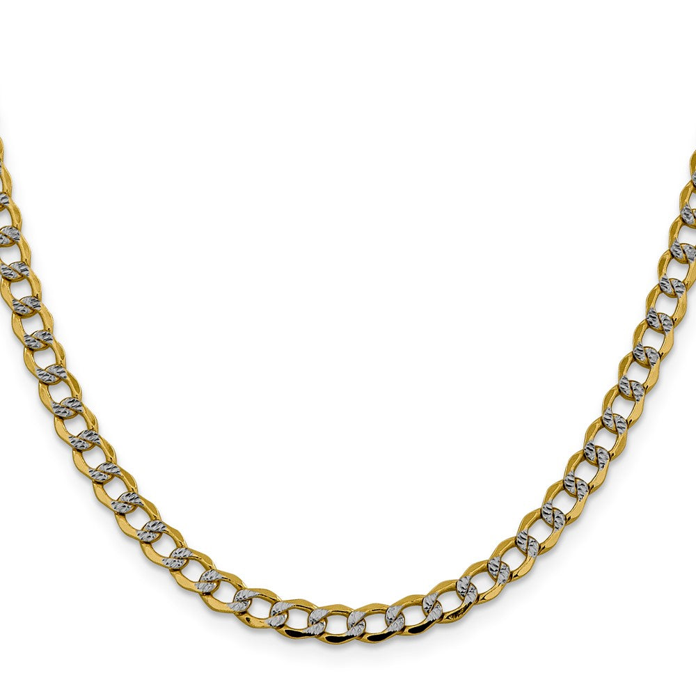 5.2mm Semi-solid with Rhodium Pavé Curb Chain