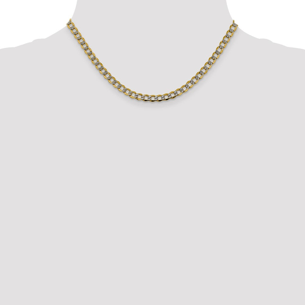 5.2mm Semi-solid with Rhodium Pavé Curb Chain