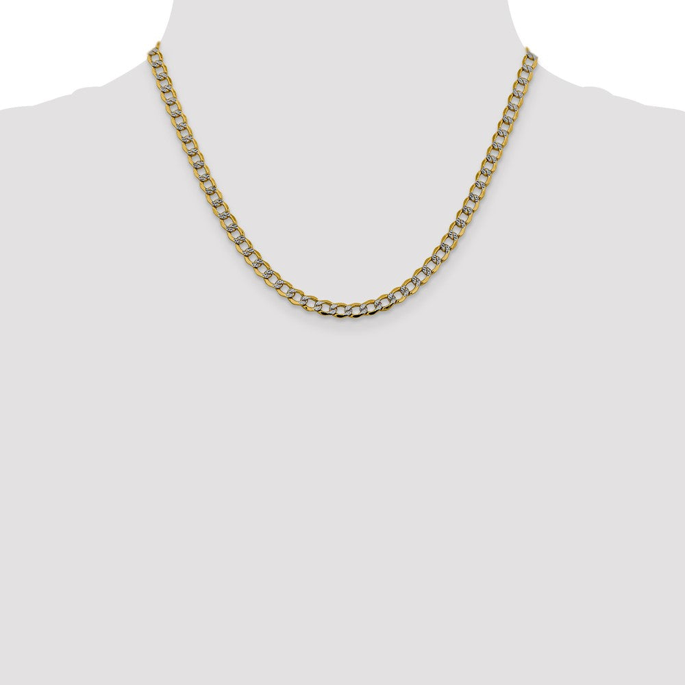 5.2mm Semi-solid with Rhodium Pavé Curb Chain