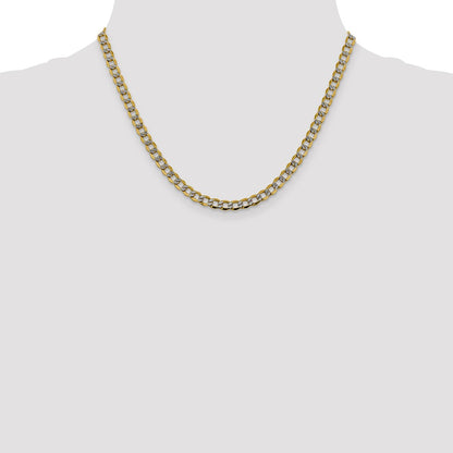 5.2mm Semi-solid with Rhodium Pavé Curb Chain