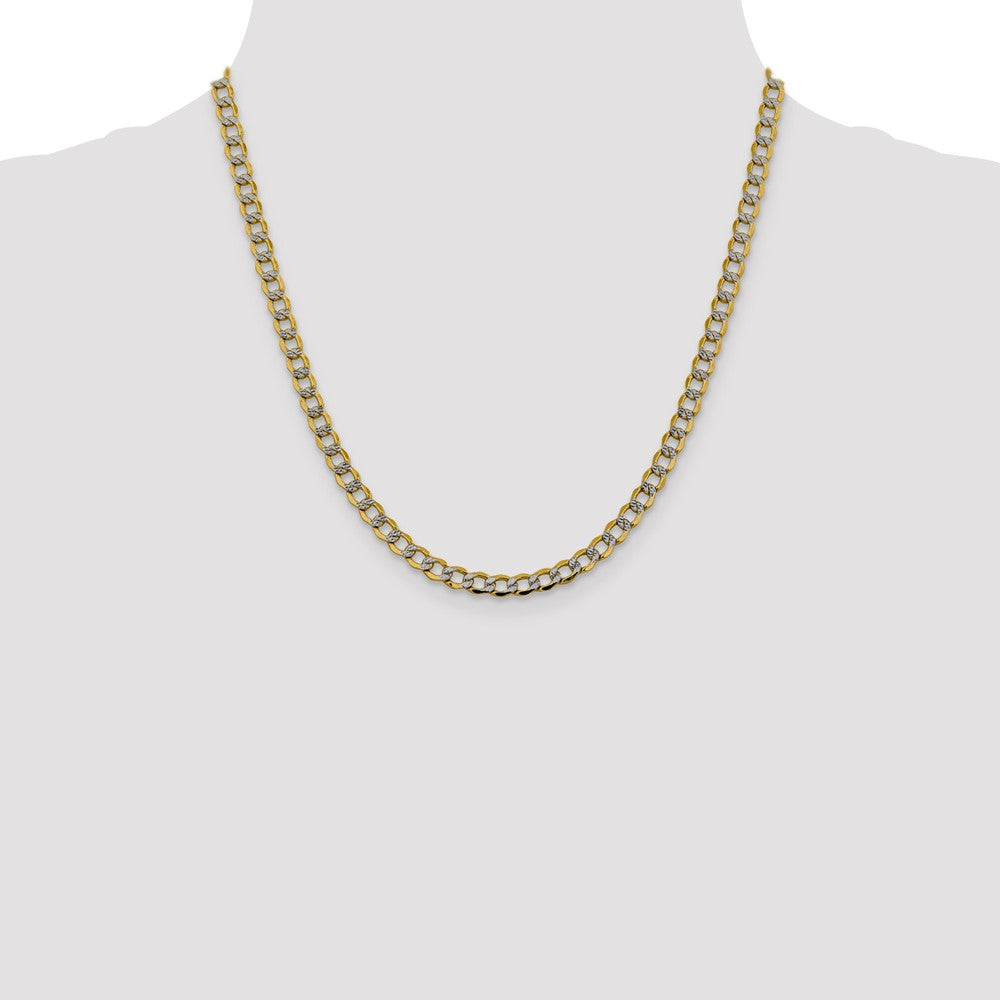 5.2mm Semi-solid with Rhodium Pavé Curb Chain