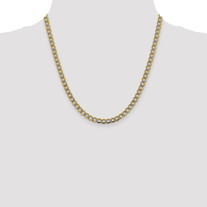5.2mm Semi-solid with Rhodium Pavé Curb Chain