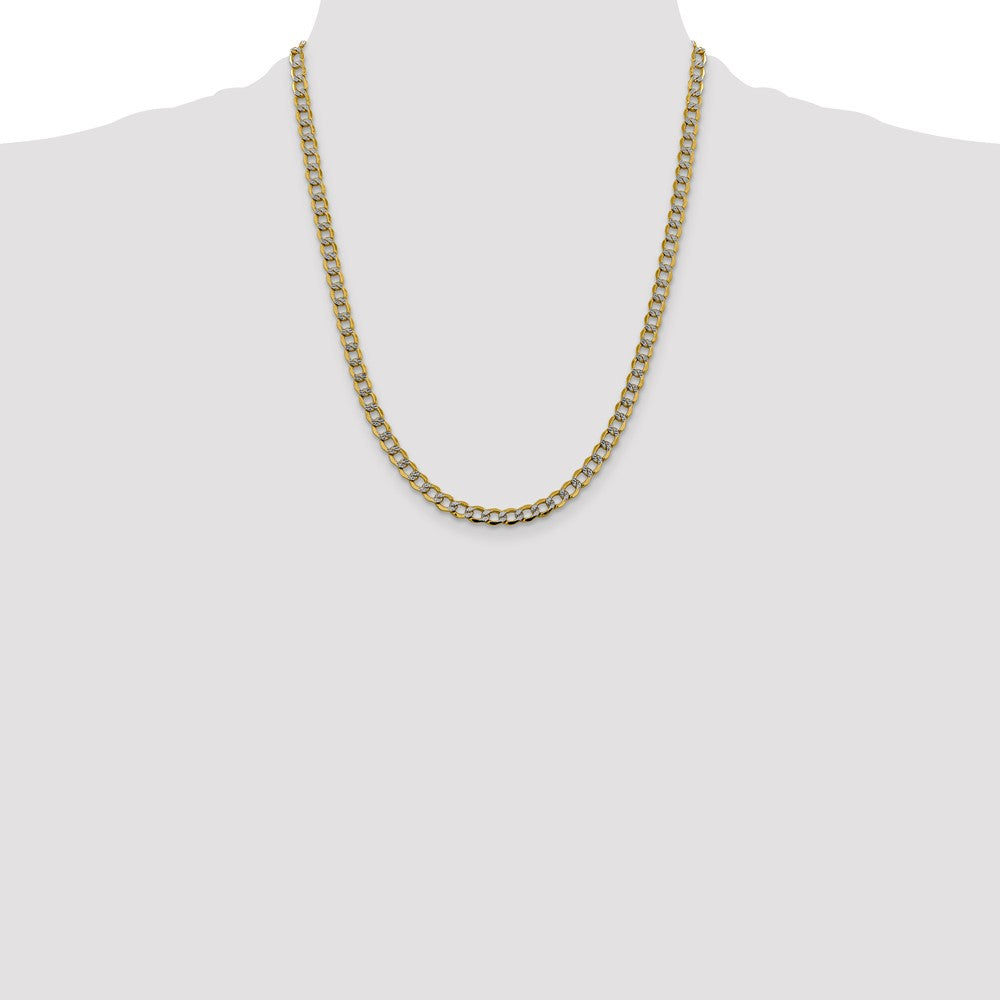 5.2mm Semi-solid with Rhodium Pavé Curb Chain