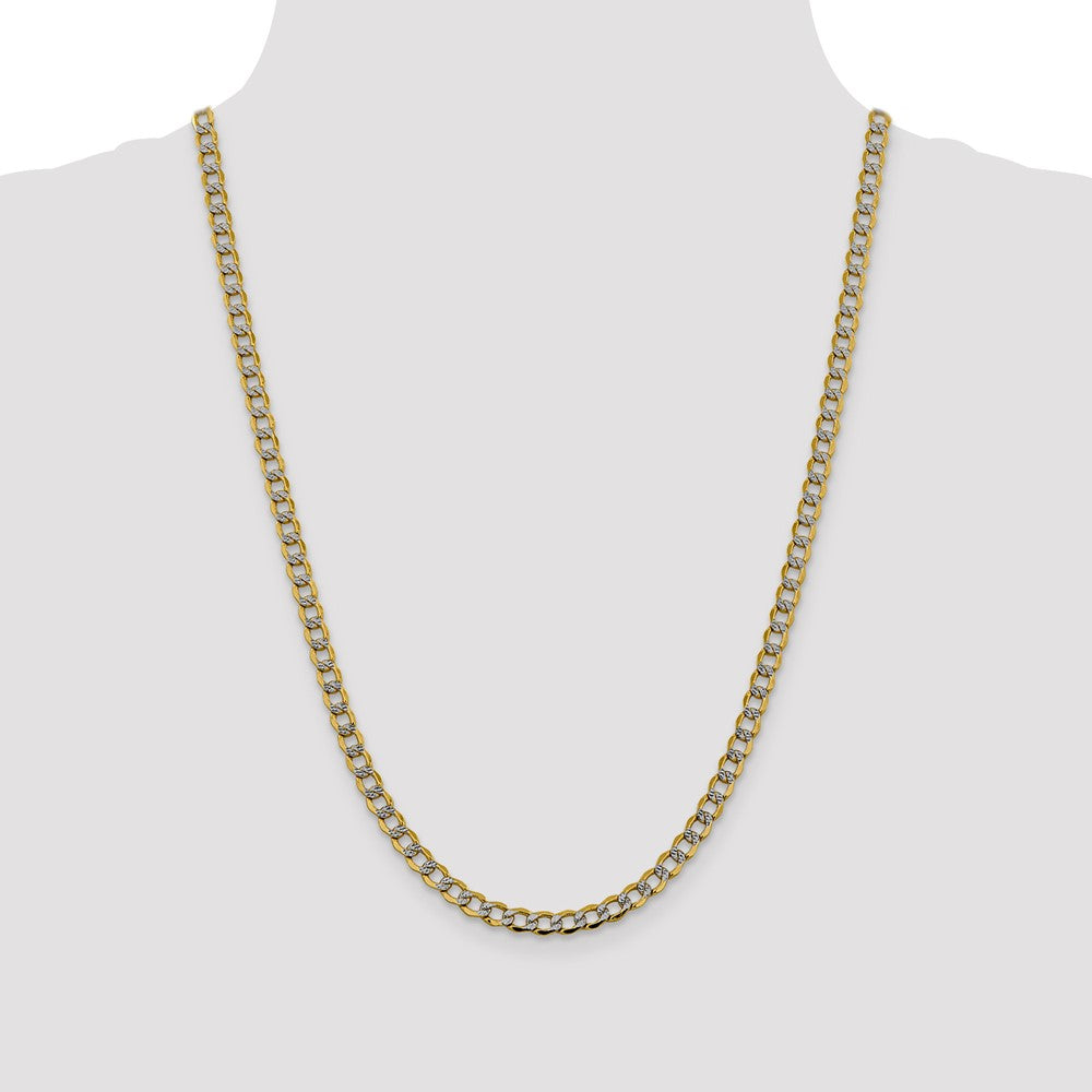 5.2mm Semi-solid with Rhodium Pavé Curb Chain