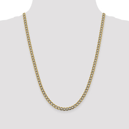 5.2mm Semi-solid with Rhodium Pavé Curb Chain