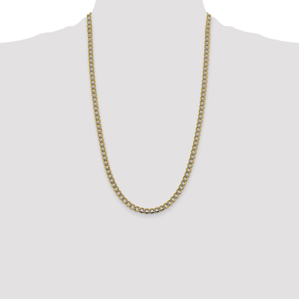 5.2mm Semi-solid with Rhodium Pavé Curb Chain