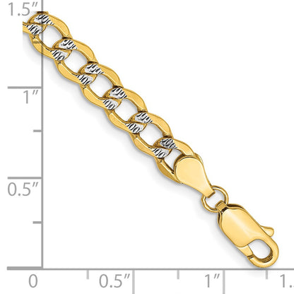5.2mm Semi-solid with Rhodium Pavé Curb Chain