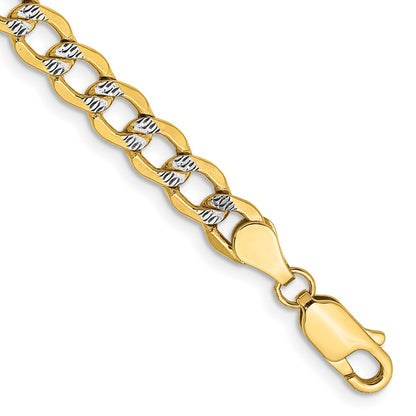 5.2mm Semi-solid with Rhodium Pavé Curb Chain