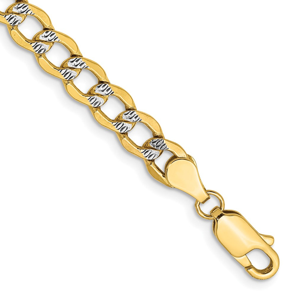 5.2mm Semi-solid with Rhodium Pavé Curb Chain