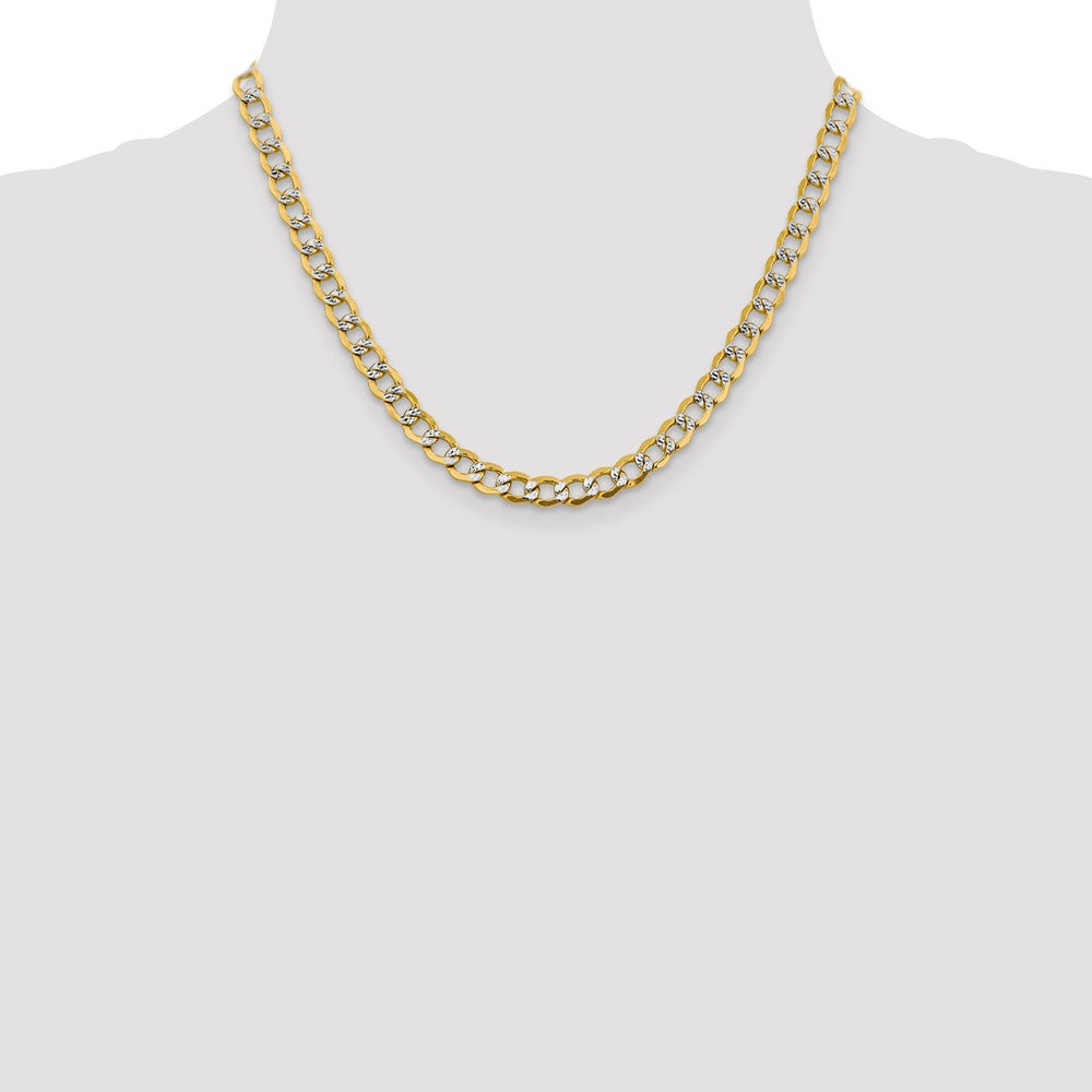 6.75mm Semi-solid with Rhodium Pavé Curb Chain