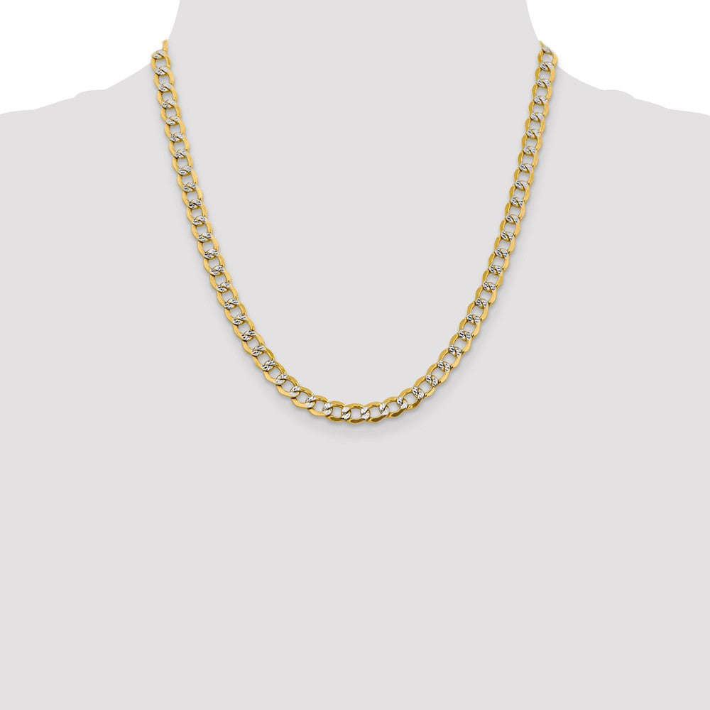 6.75mm Semi-solid with Rhodium Pavé Curb Chain