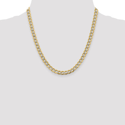 6.75mm Semi-solid with Rhodium Pavé Curb Chain