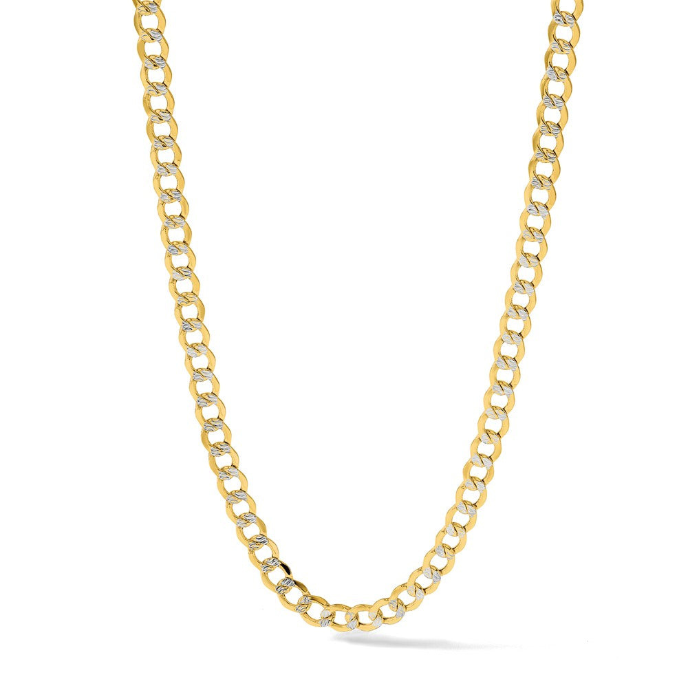 6.75mm Semi-solid with Rhodium Pavé Curb Chain