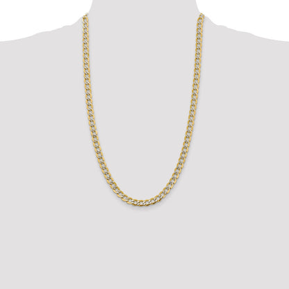 6.75mm Semi-solid with Rhodium Pavé Curb Chain