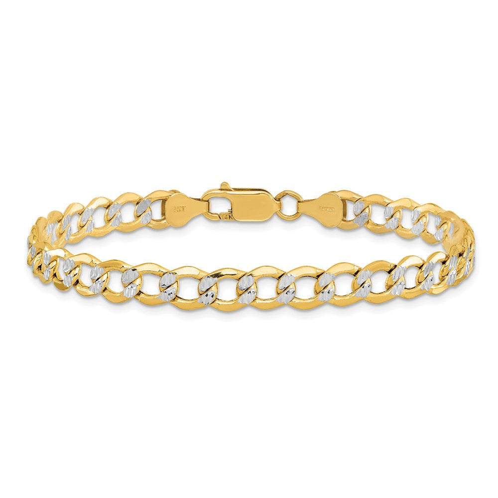6.75mm Semi-solid with Rhodium Pavé Curb Chain