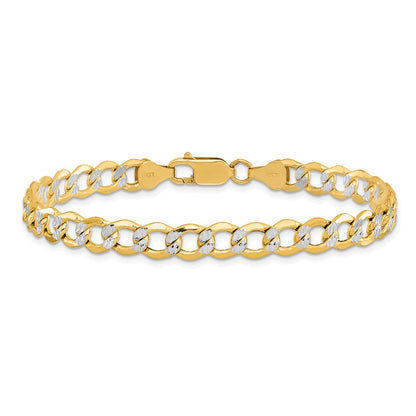 6.75mm Semi-solid with Rhodium Pavé Curb Chain