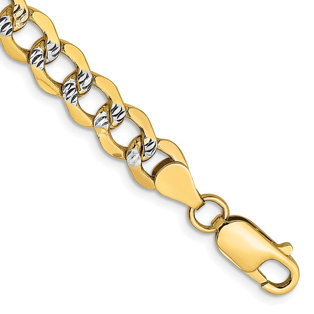 6.75mm Semi-solid with Rhodium Pavé Curb Chain