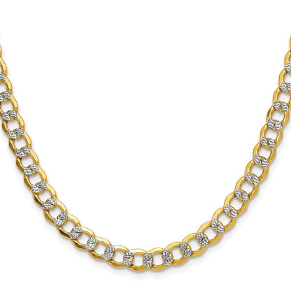 7.1mm Semi-solid with Rhodium Pavé Curb Chain