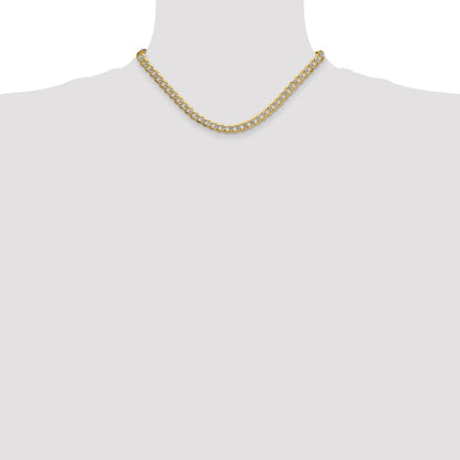 7.1mm Semi-solid with Rhodium Pavé Curb Chain