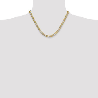 7.1mm Semi-solid with Rhodium Pavé Curb Chain