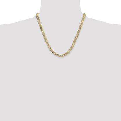7.1mm Semi-solid with Rhodium Pavé Curb Chain