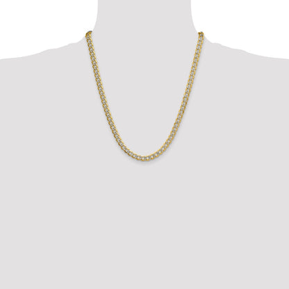 7.1mm Semi-solid with Rhodium Pavé Curb Chain