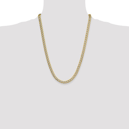 7.1mm Semi-solid with Rhodium Pavé Curb Chain