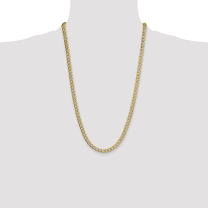 7.1mm Semi-solid with Rhodium Pavé Curb Chain