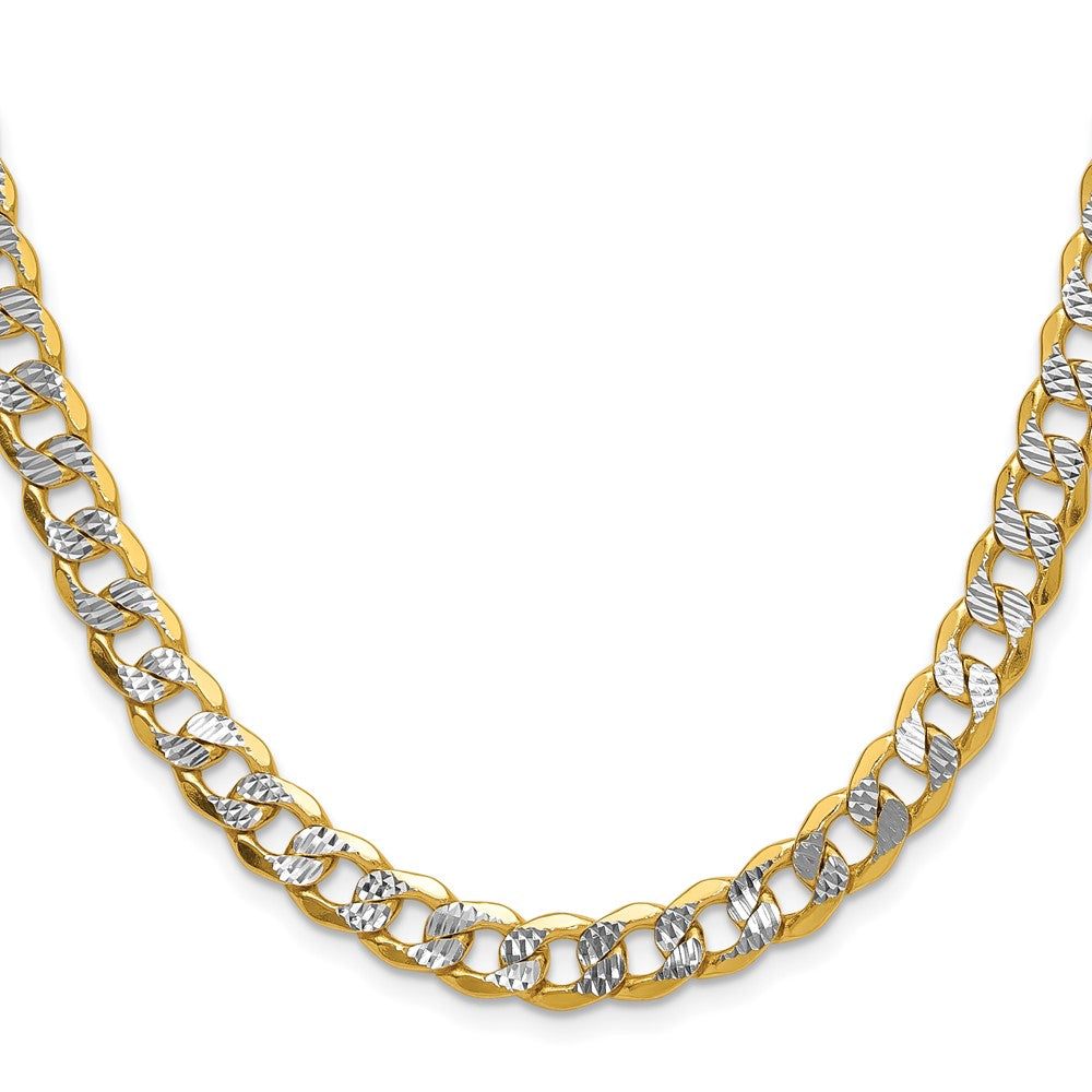 7.75mm Semi-solid with Rhodium Pavé Curb Chain