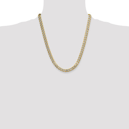 7.75mm Semi-solid with Rhodium Pavé Curb Chain