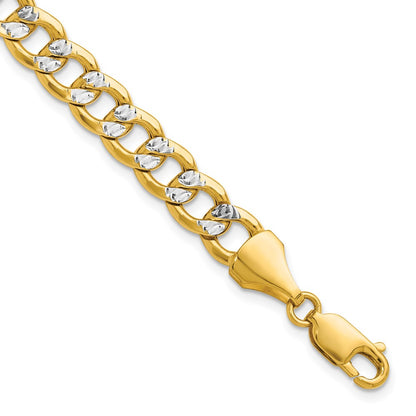 7.75mm Semi-solid with Rhodium Pavé Curb Chain
