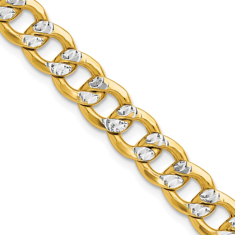 7.75mm Semi-solid with Rhodium Pavé Curb Chain